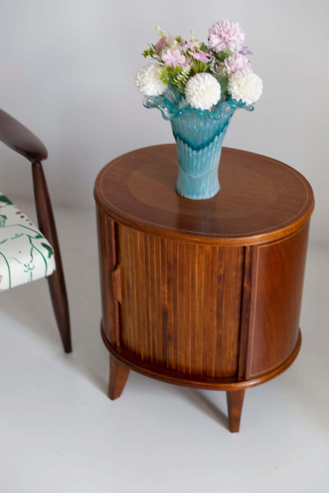 photo for sale Set Of Two Mid Century Vintage Night Tables, Beech Wood, Europe, 1960s