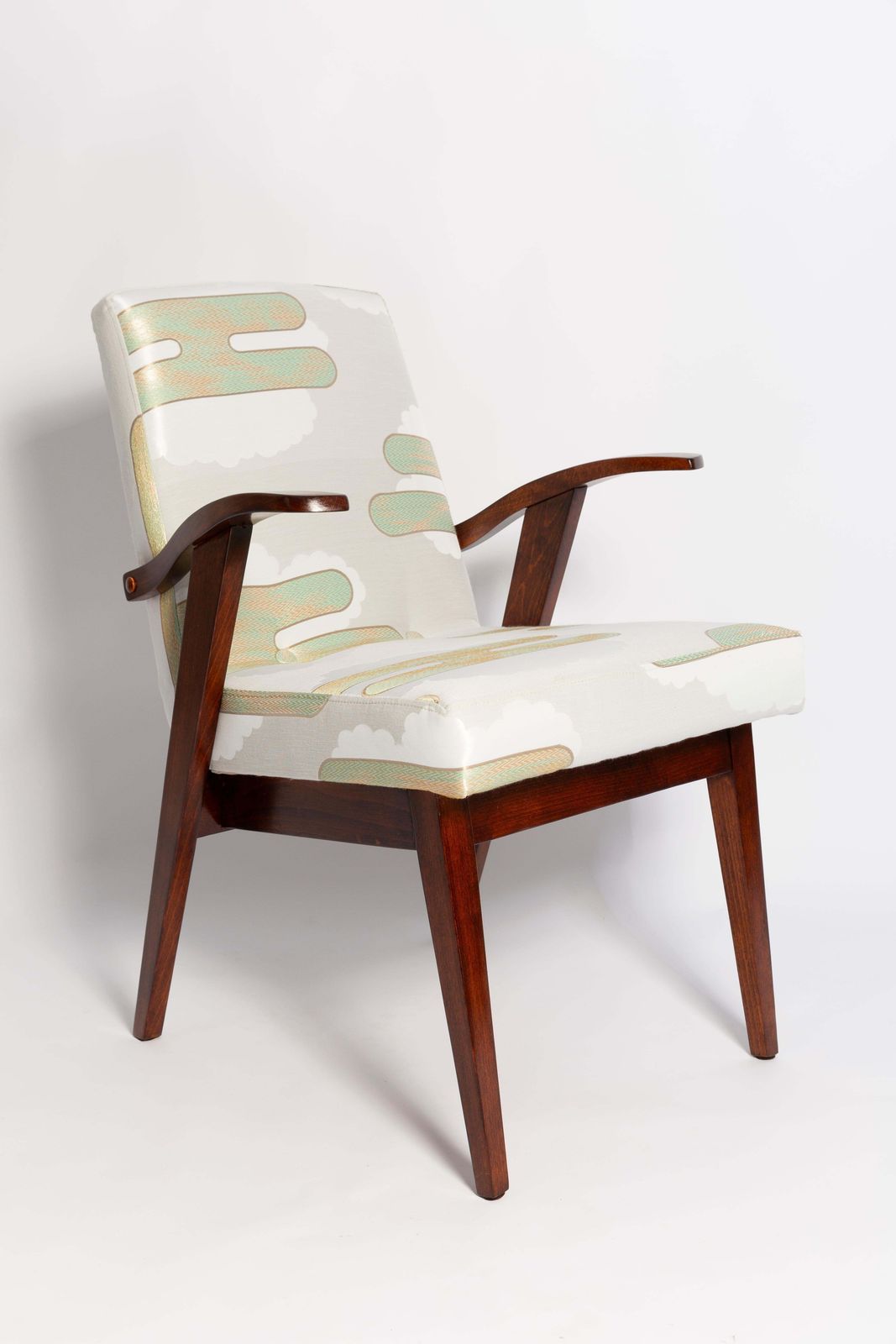 Four Mid Century Lontano Jacquard Green Armchairs By M. Puchala, Europe, 1960s photo for sale