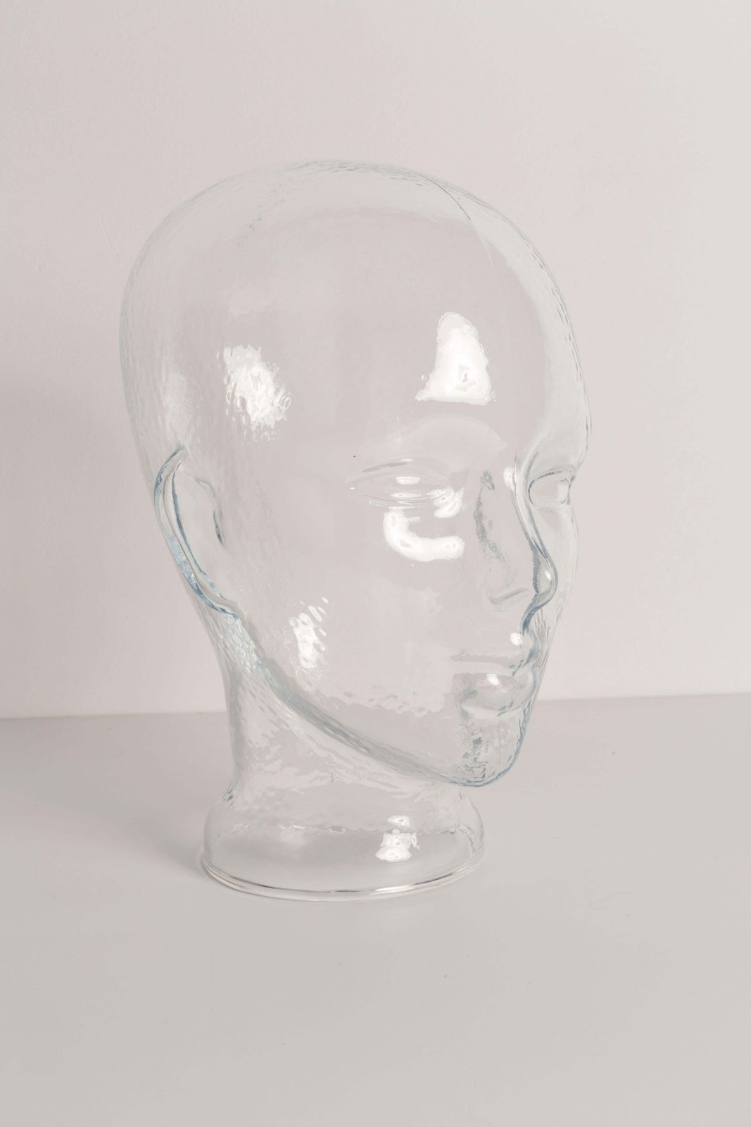 Transparent Vintage Decorative Mannequin Glass Head Sculpture, 1970s, Germany photo furniture