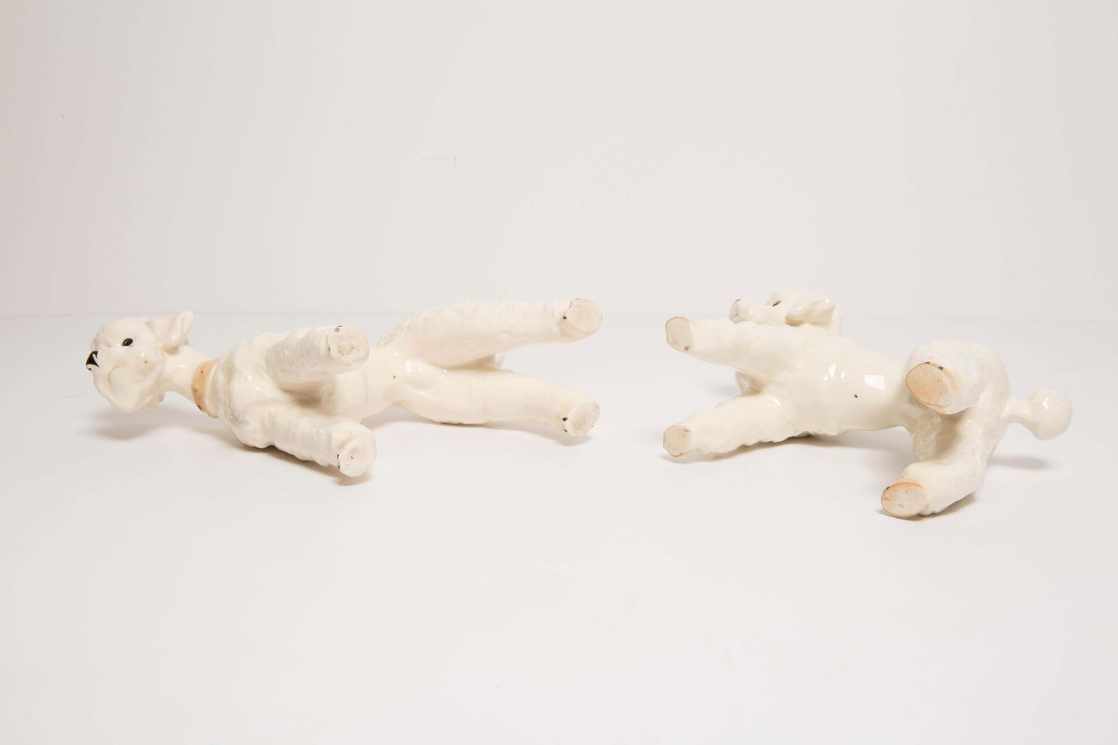 Pair Of Mid Century White Poodle Dogs Sculptures, Italy, 1960s photo buy