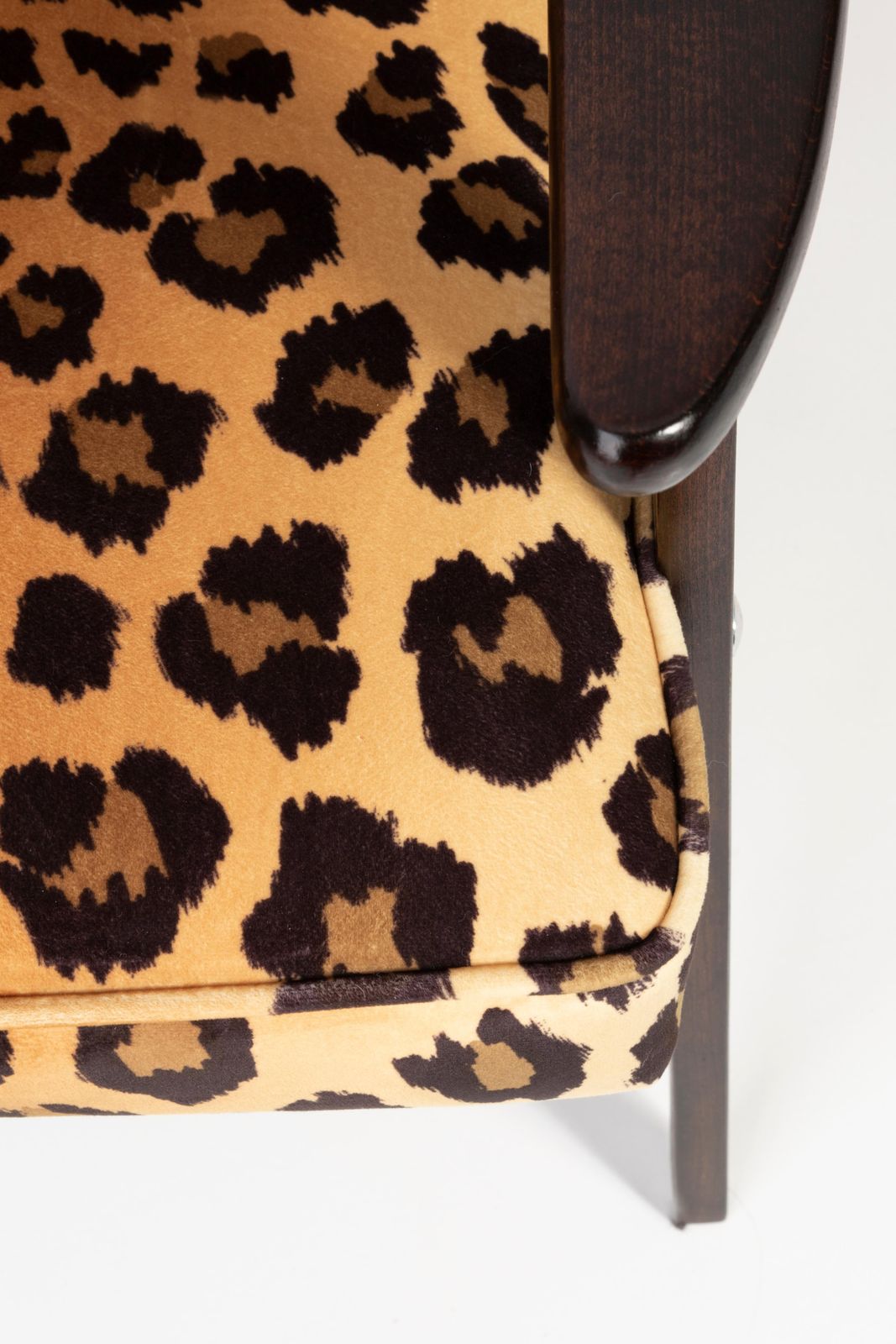 Furniture Eight Midcentury 366 Armchairs In Leopard Print Velvet, Jozef Chierowski, 1960s photo