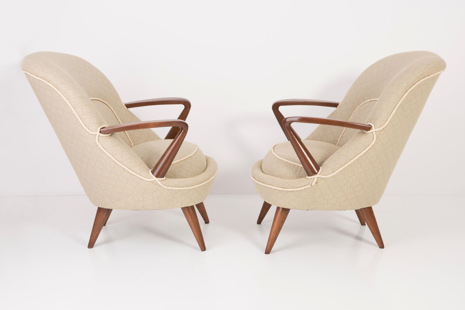 Set Of Two Rare Armchairs, Jedrachowicz Racinowski, 345 Type, 1950s, Poland photo for sale
