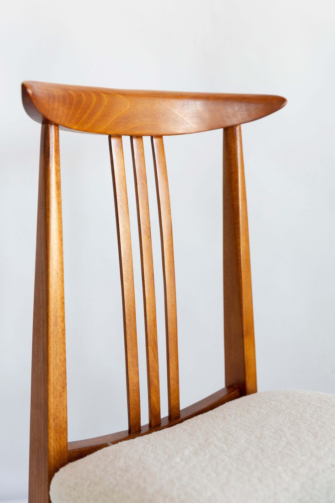 Mid Century Modern Light Boucle Chair, Designed By M. Zielinski, Europe, 1960s photo Furniture