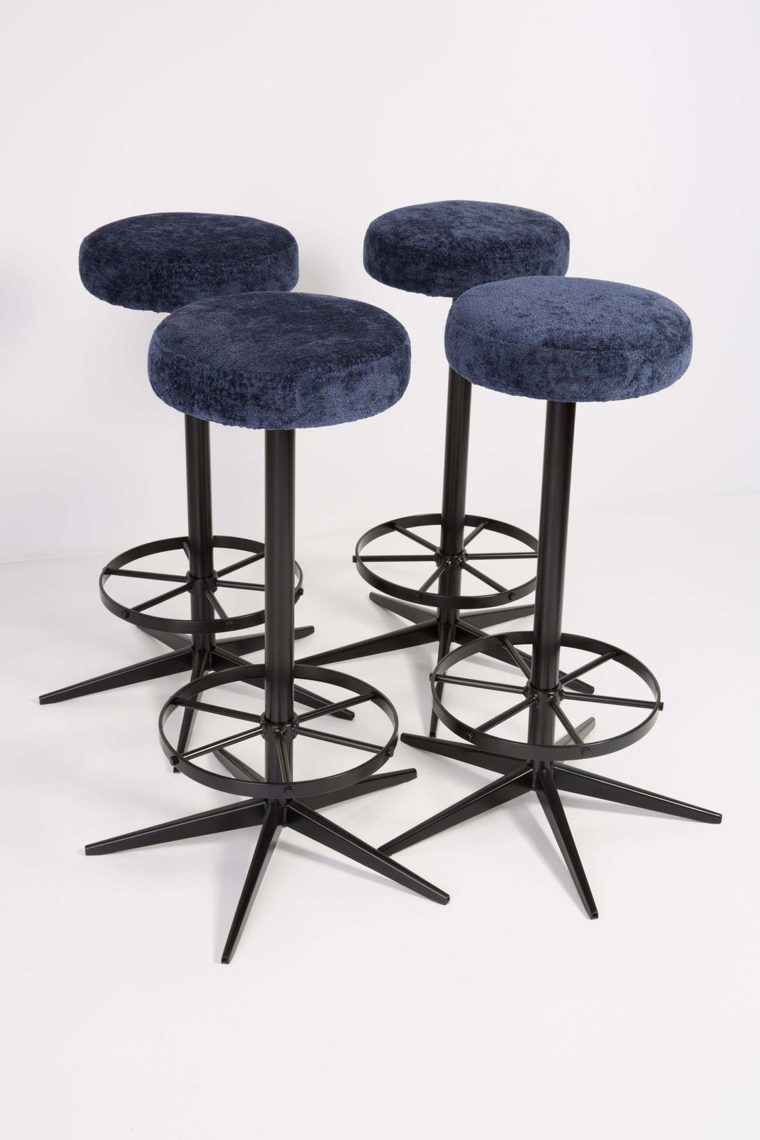 Mid Century Modern Navy Blue Bar Stool, 1960s photo vintage