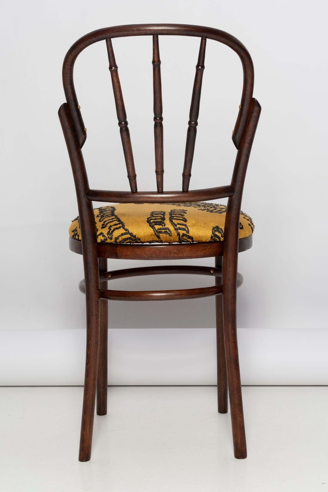 Mid Century Beige Tiger Dedar Velvet Vintage Chair, Fameg Factory, Poland, 1960s photo vinterior