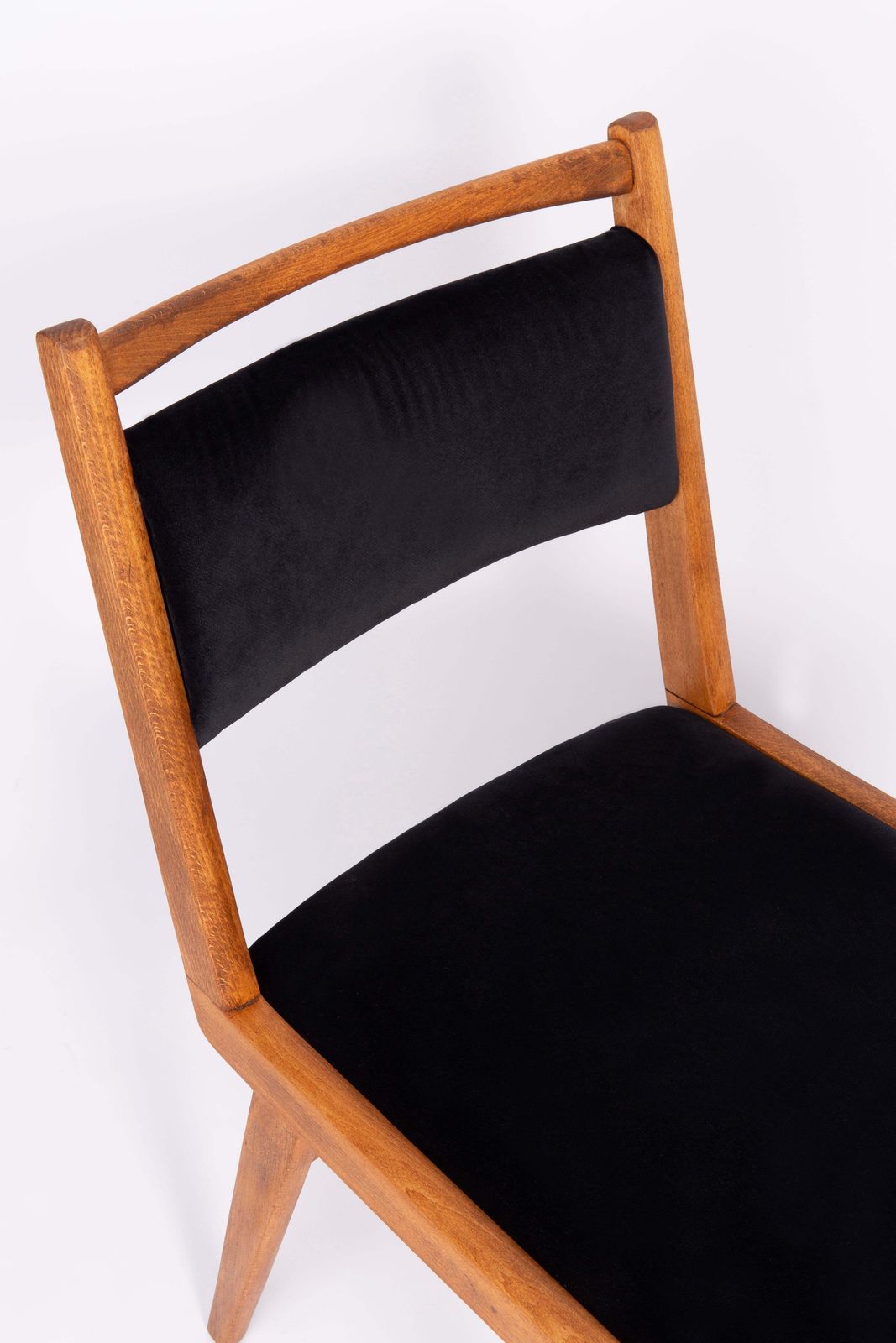 Set Of Two 20th Century Black And Blue Velvet Chairs, Poland, 1960s photo furniture