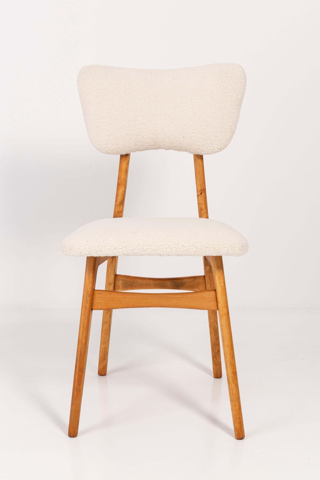 Set Of Two 20th Century Light Crème Boucle Chairs, 1960s photo Furniture