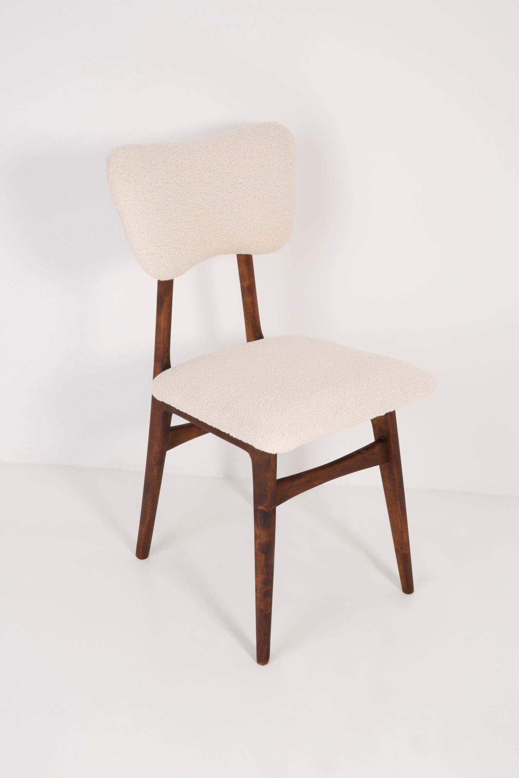 Set Of Six 20th Century Light Crème Boucle Chairs, 1960s photo vintage