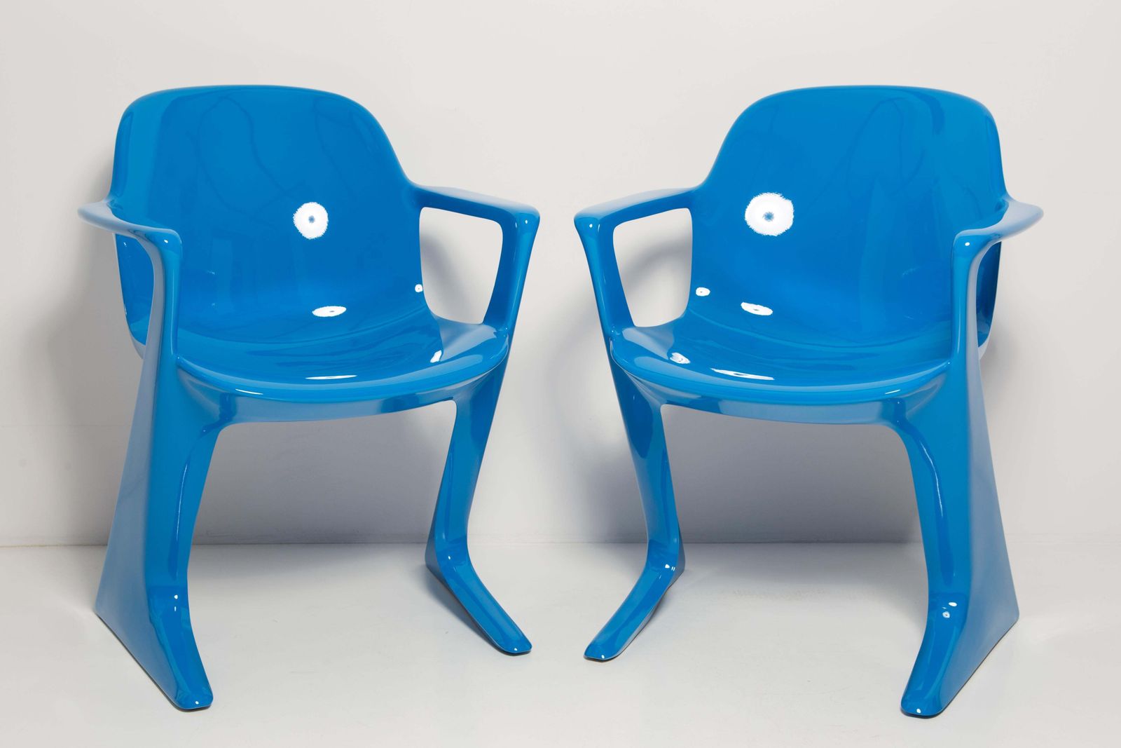 Set Of Two Blue Kangaroo Chairs Designed By Ernst Moeckl, Germany, 1968 photo for sale