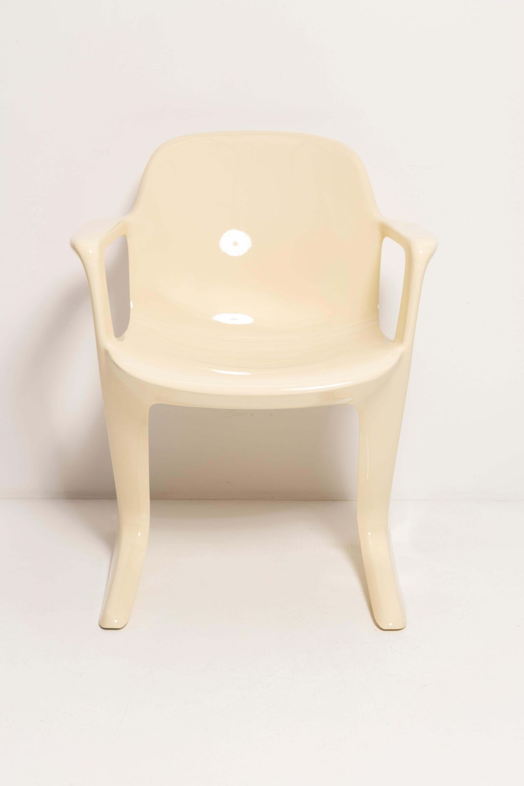 Pair Of Mid Century Light Beige Kangaroo Chairs, Ernst Moeckl, Germany, 1968 photo buy