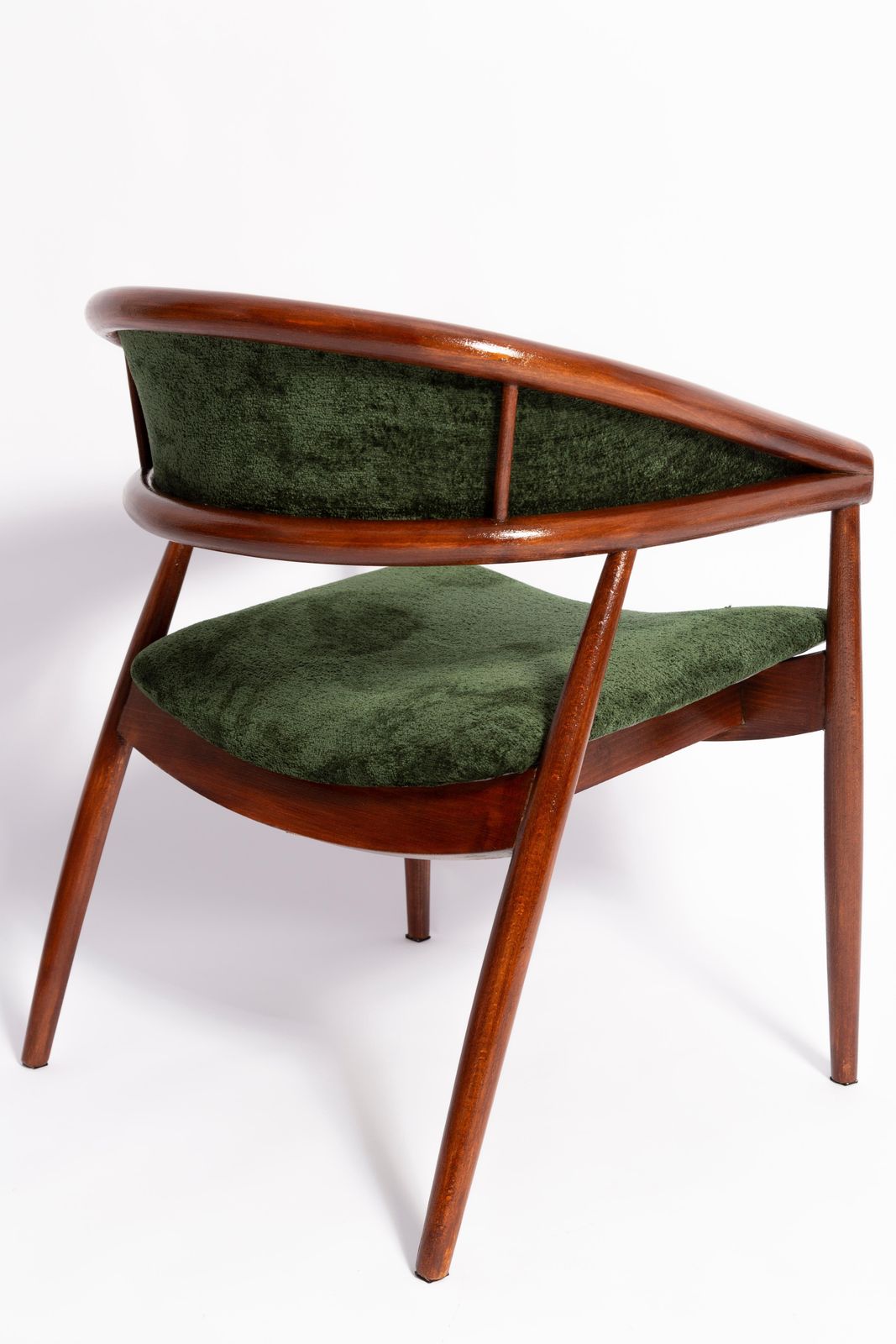 Set Of Two Mid Century James Mont King Cole Armchairs, Dark Green Velvet, 1960s photo vintage