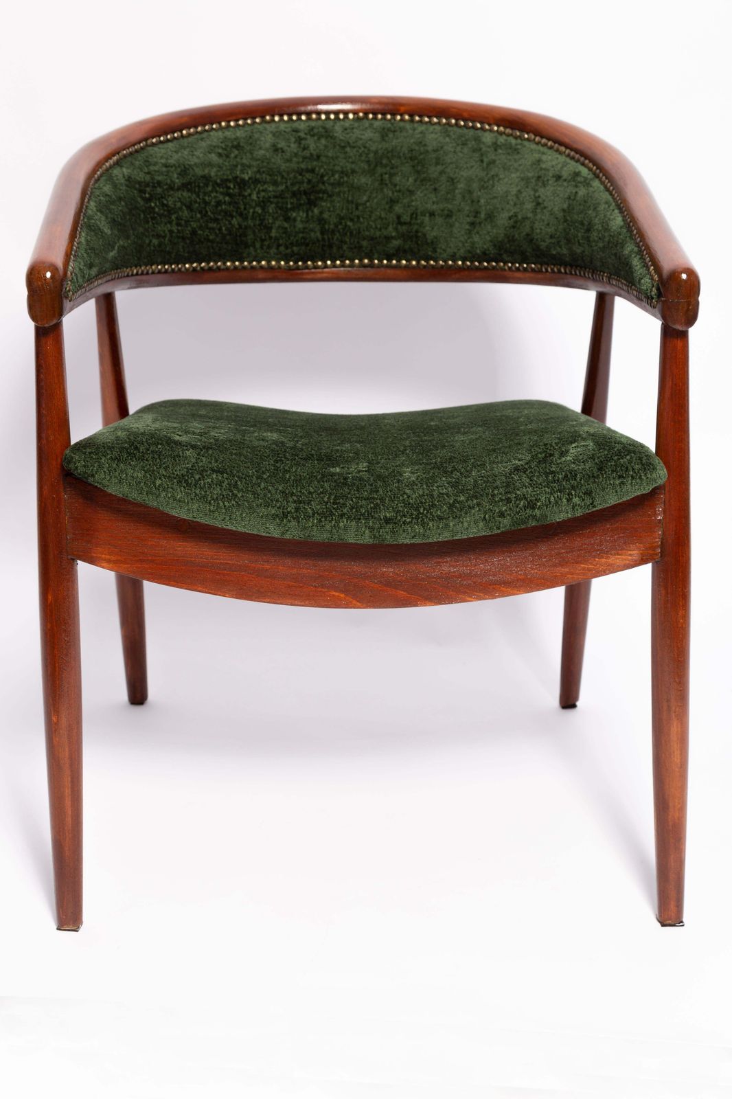 Furniture Set Of Two Mid Century James Mont King Cole Armchairs, Dark Green Velvet, 1960s photo