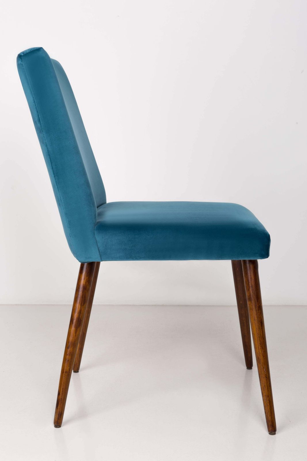 Set Of Six 20th Century Petrol Blue Velvet Chairs, 1960s photo furniture