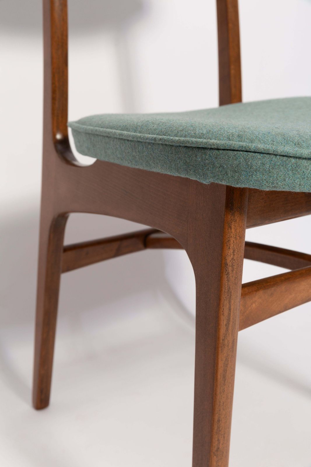 Set Of Eight Mid Century Green Wool Chairs, Rajmund Halas, Europe, 1960s photo Furniture