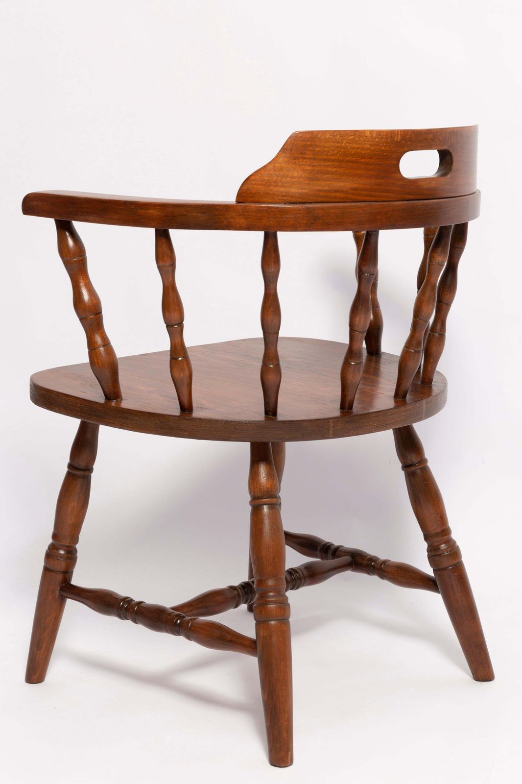 Set Of Eight Mid Century Dark Brown Beechwood Bonanza Chairs, Europe, 1960s photo vinterior