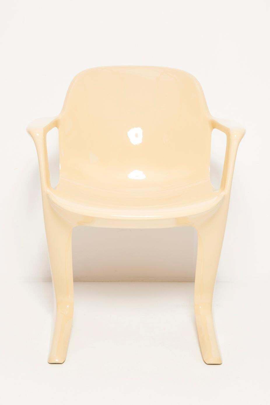 photo for sale Midcentury Beige And Blue Kangaroo Chairs And Table Ernst Moeckl, Germany, 1968