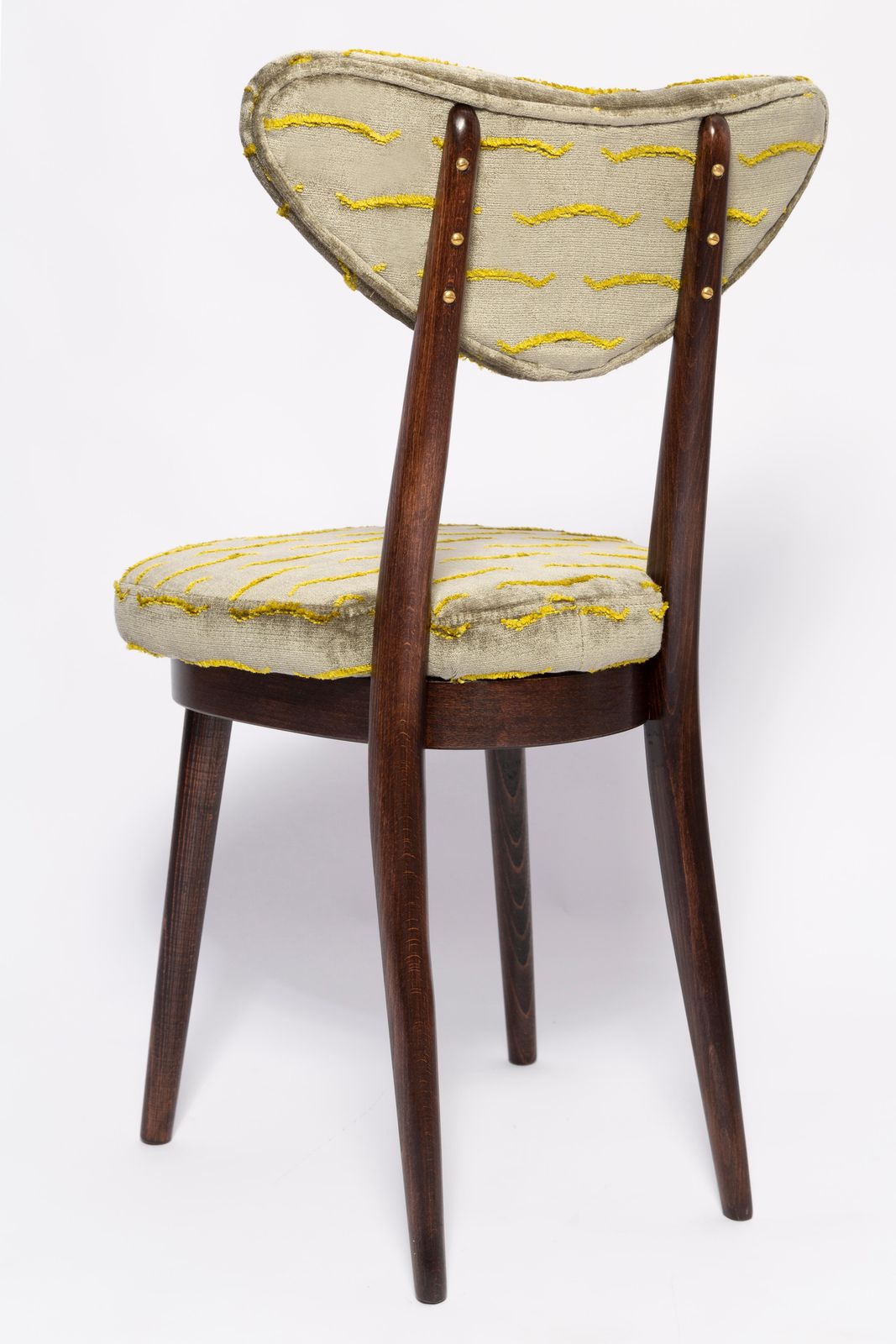 Furniture Twelve Mid Century Heart Chairs In Nouvelles Vagues Green Velvet, Europe, 1960s photo