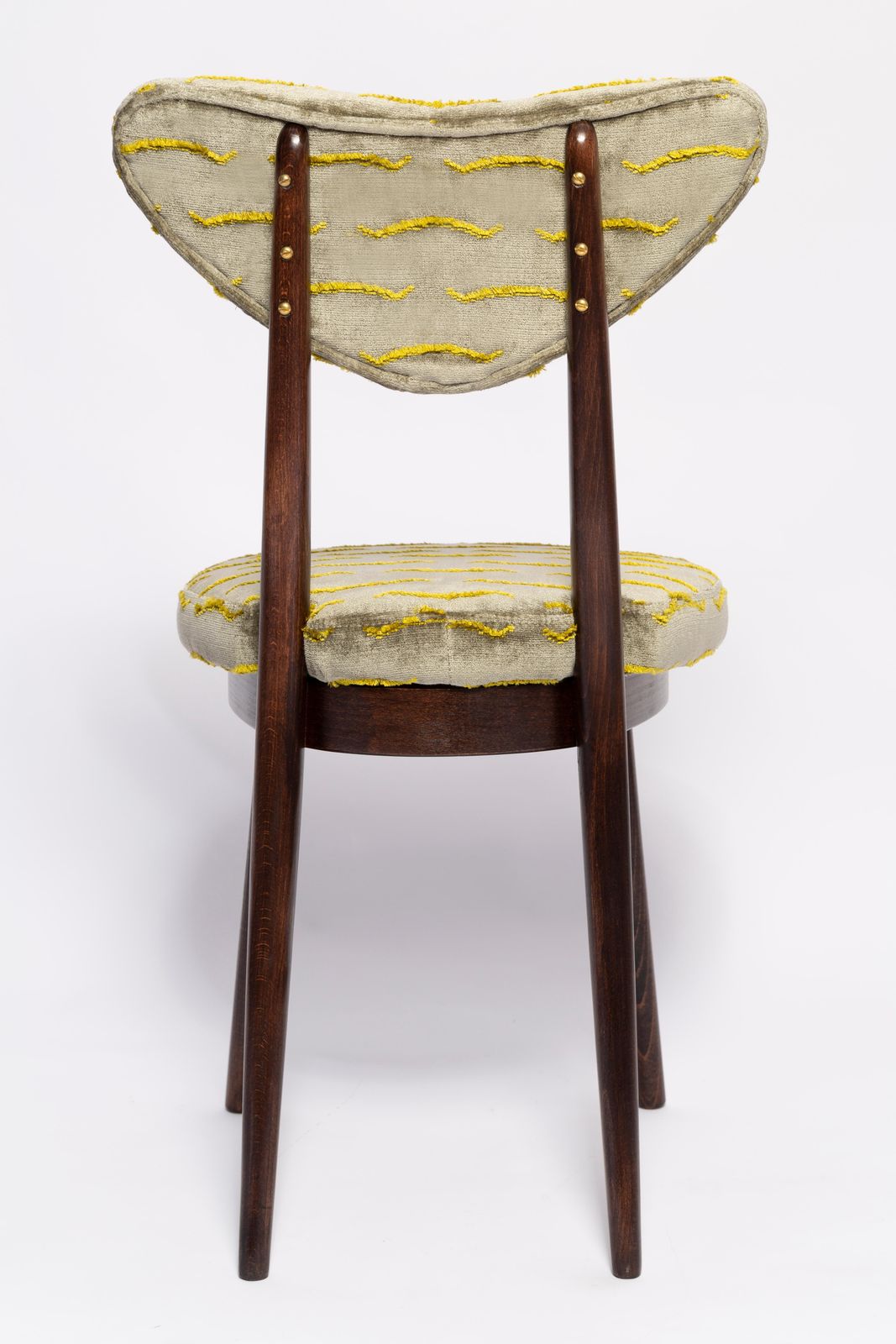 photo buy Twelve Mid Century Heart Chairs In Nouvelles Vagues Green Velvet, Europe, 1960s