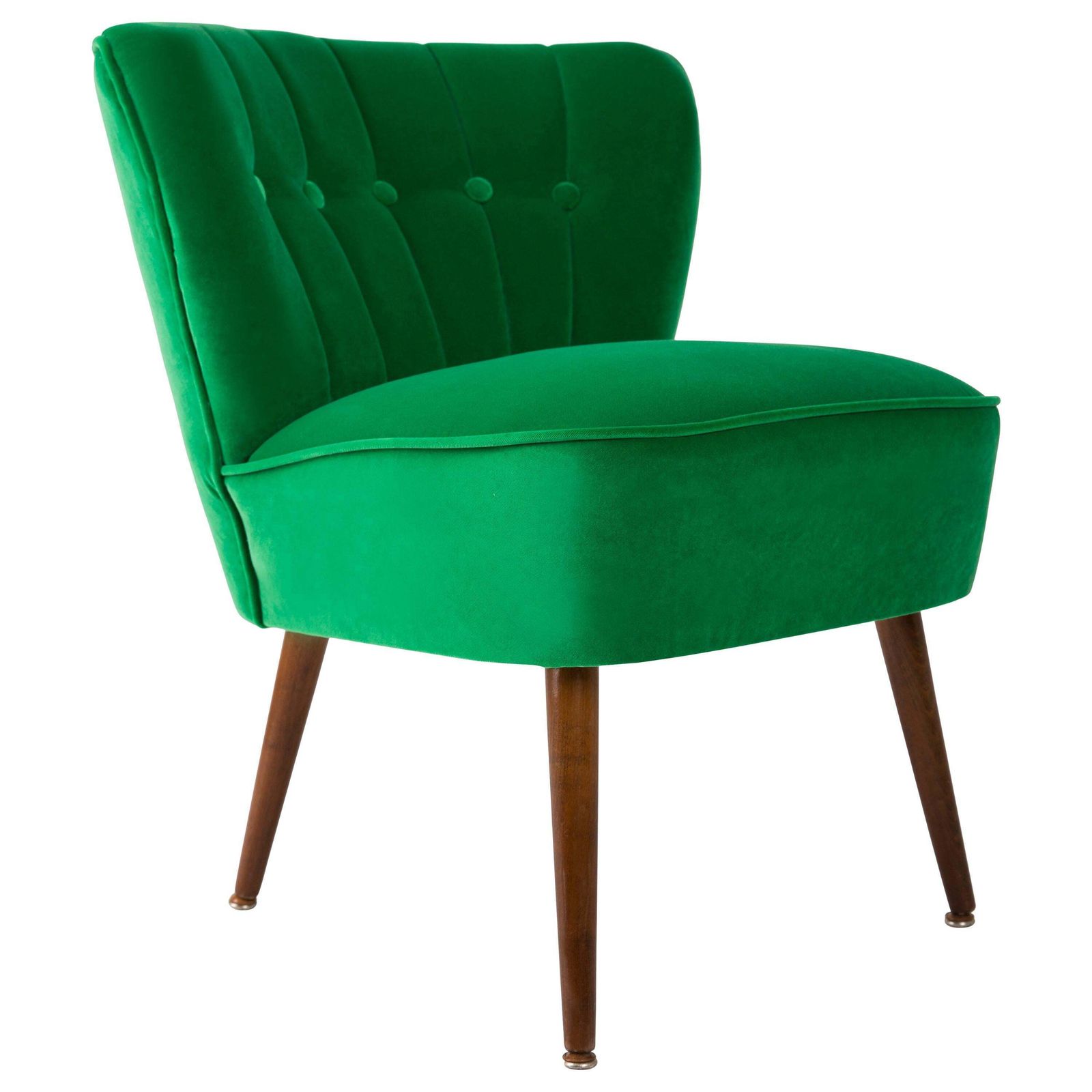Duitse Mid Century Groene Velours Club Fauteuil, Jaren 1960