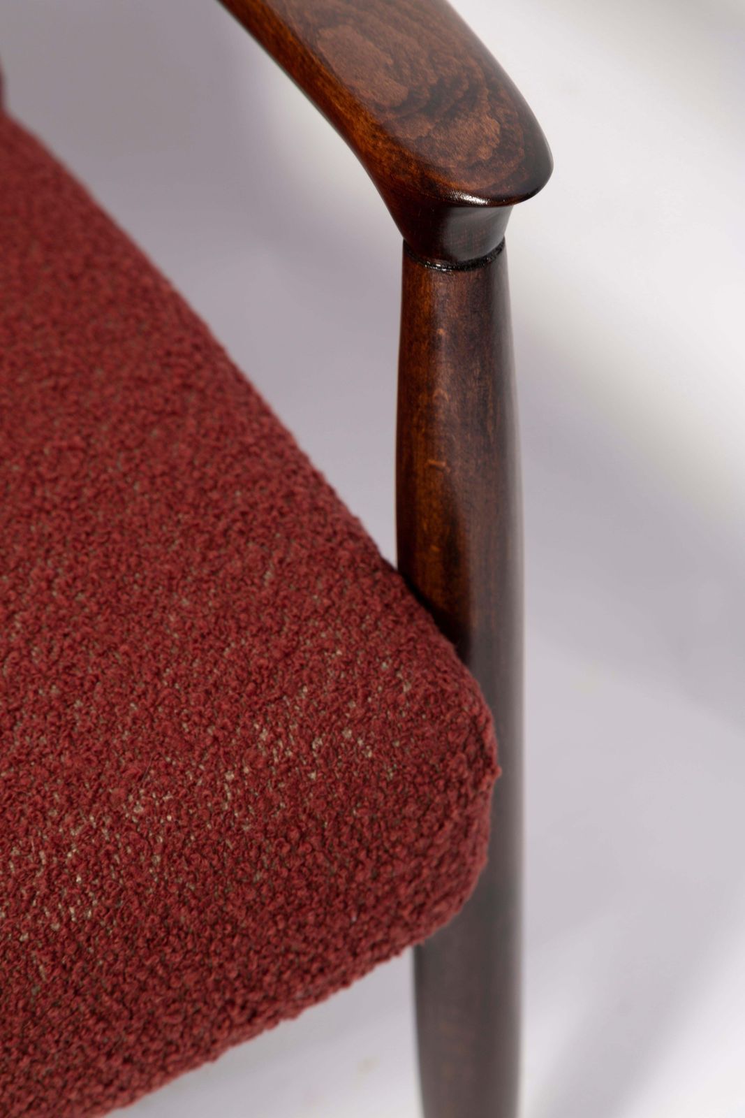 Mid Century Burgundy Wine Boucle Gfm 64 Armchair, Edmund Homa, Europe, 1960s photo 1361.0
