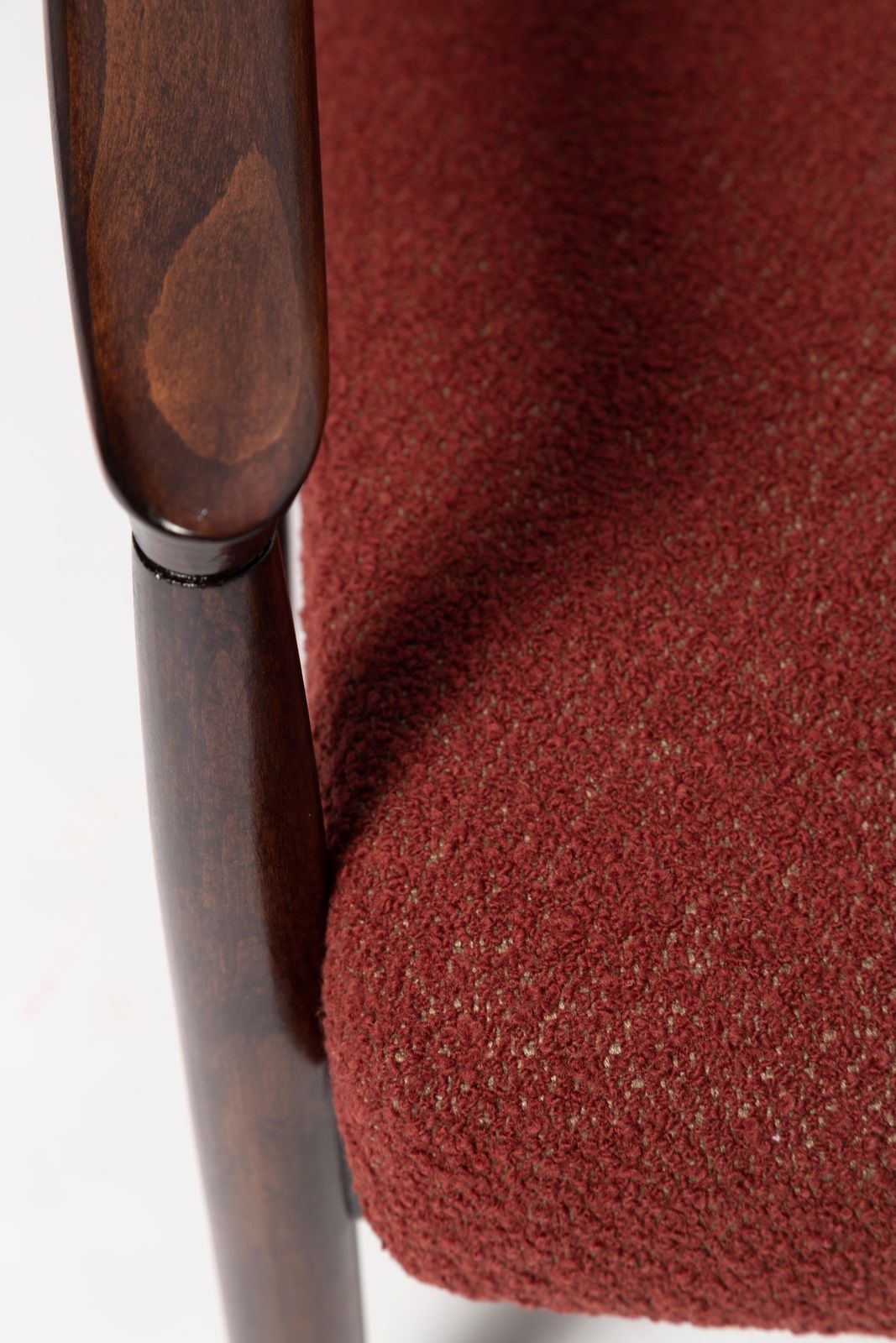Mid Century Bordeauxrode Bouclé Gfm 64 Fauteuil, Edmund Homa, Europa, Jaren 1960 photo vinterior