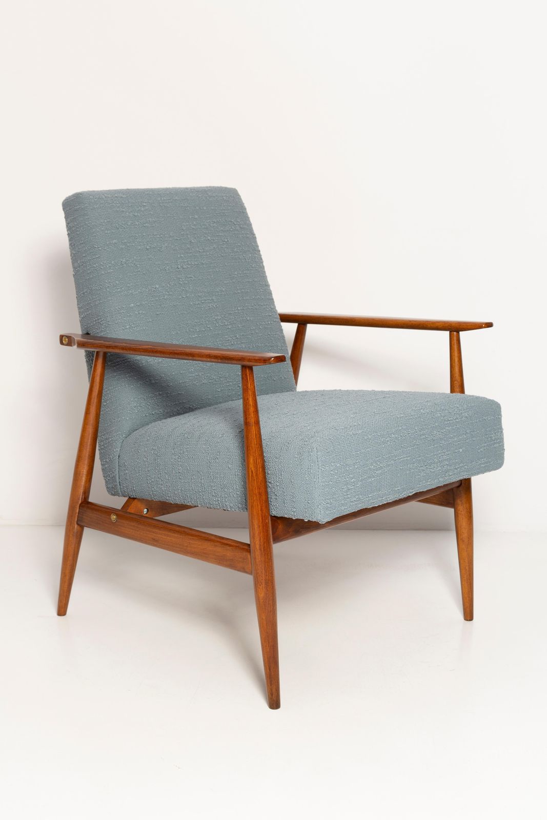 Set Of Two Mid Century Gray Blue Boucle Dante Armchairs, H. Lis, 1960s photo furniture