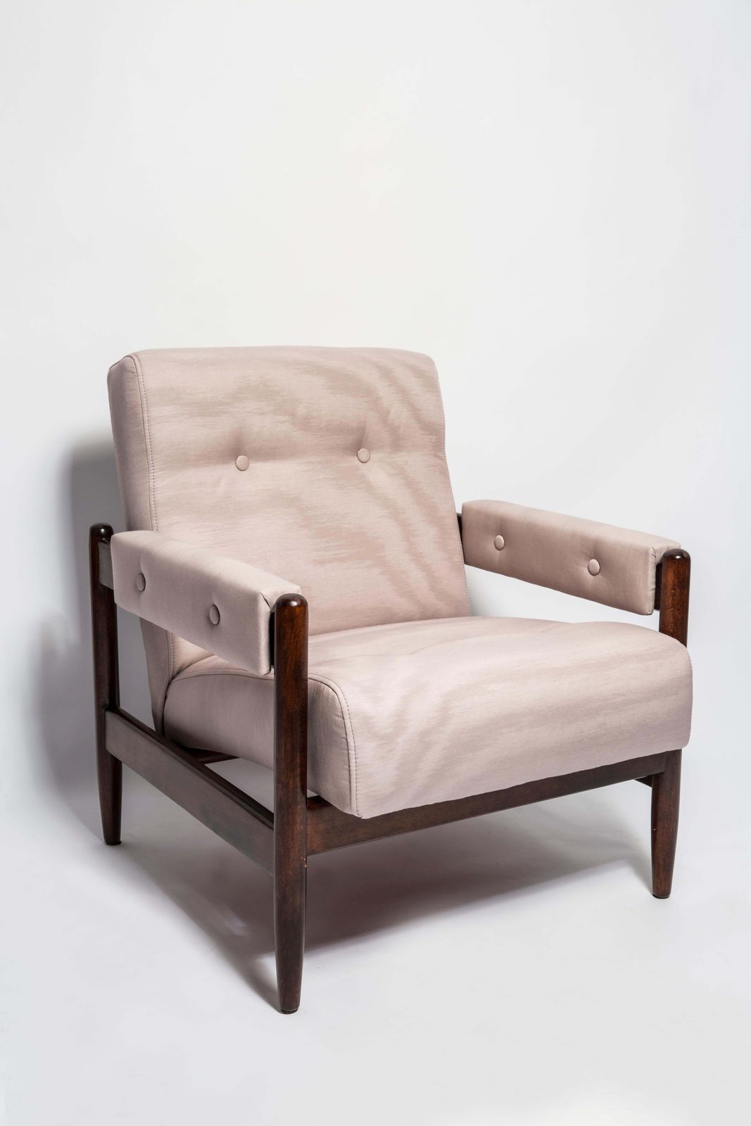 Pair Of Mid Century Amoir Fou Moiré Purple Pink Armchairs, Europe, 1960s photo furniture