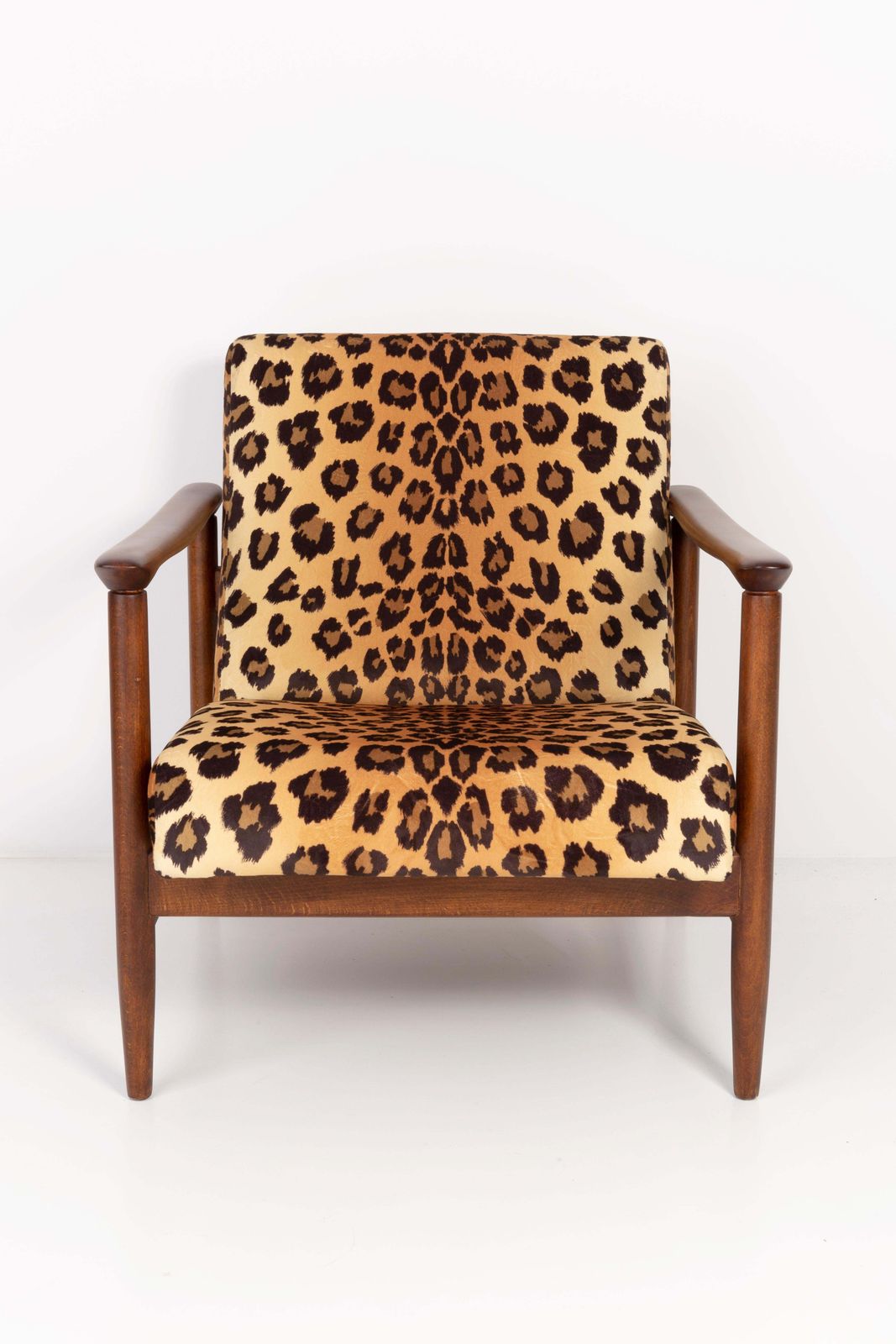 Vier Fauteuils Met Luipaardprint, Hollywood Regency, Edmund Homa, Jaren 1960, Polen photo vinterior