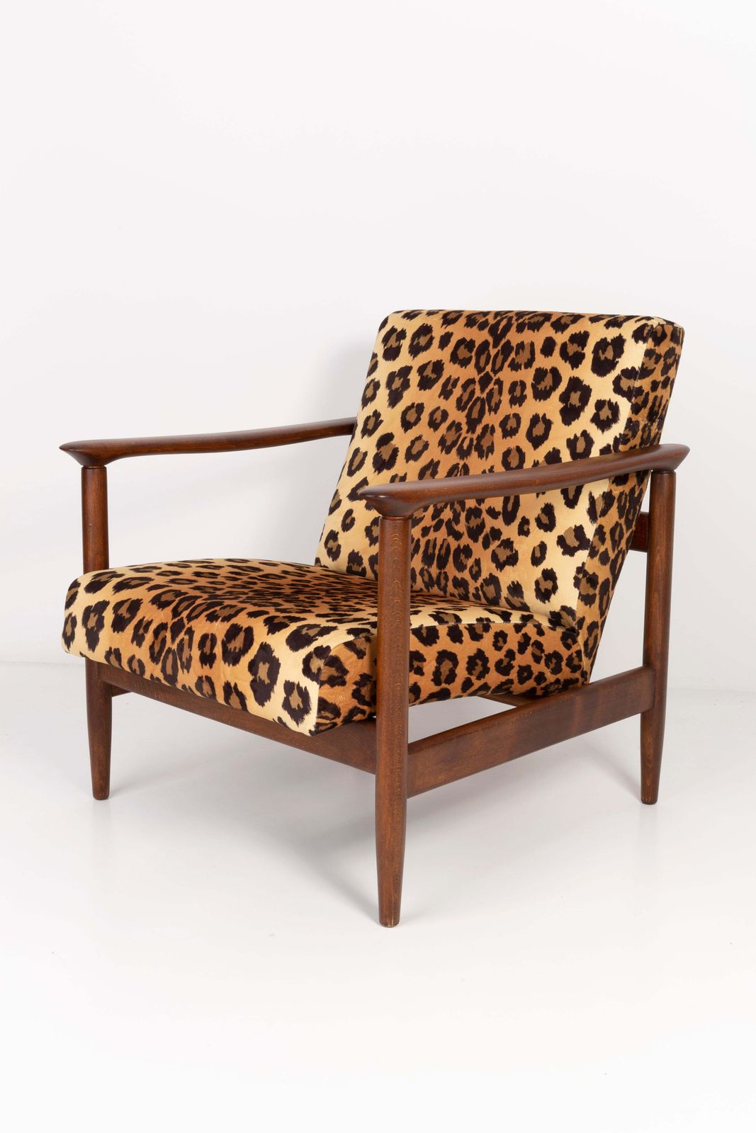 Vier Fauteuils Met Luipaardprint, Hollywood Regency, Edmund Homa, Jaren 1960, Polen photo buy