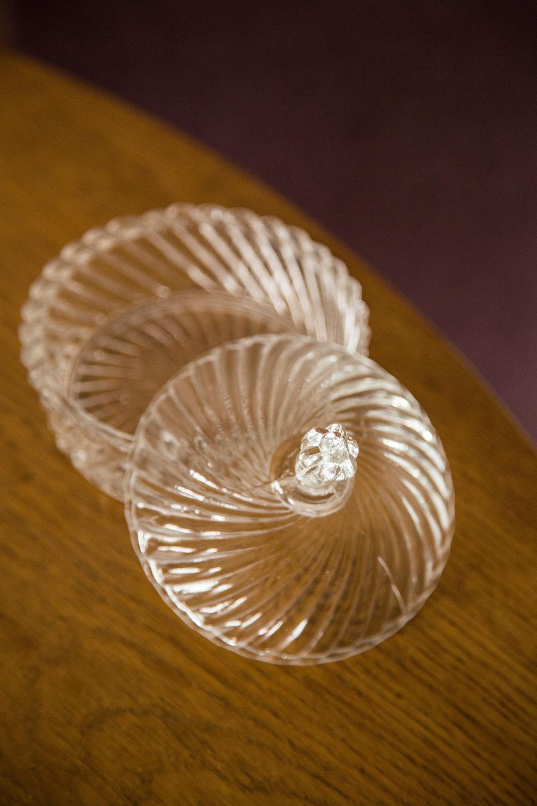 Midcentury Vintage Transparent Crystal Glass Sugar Bowl, Italy, 1960s photo for sale