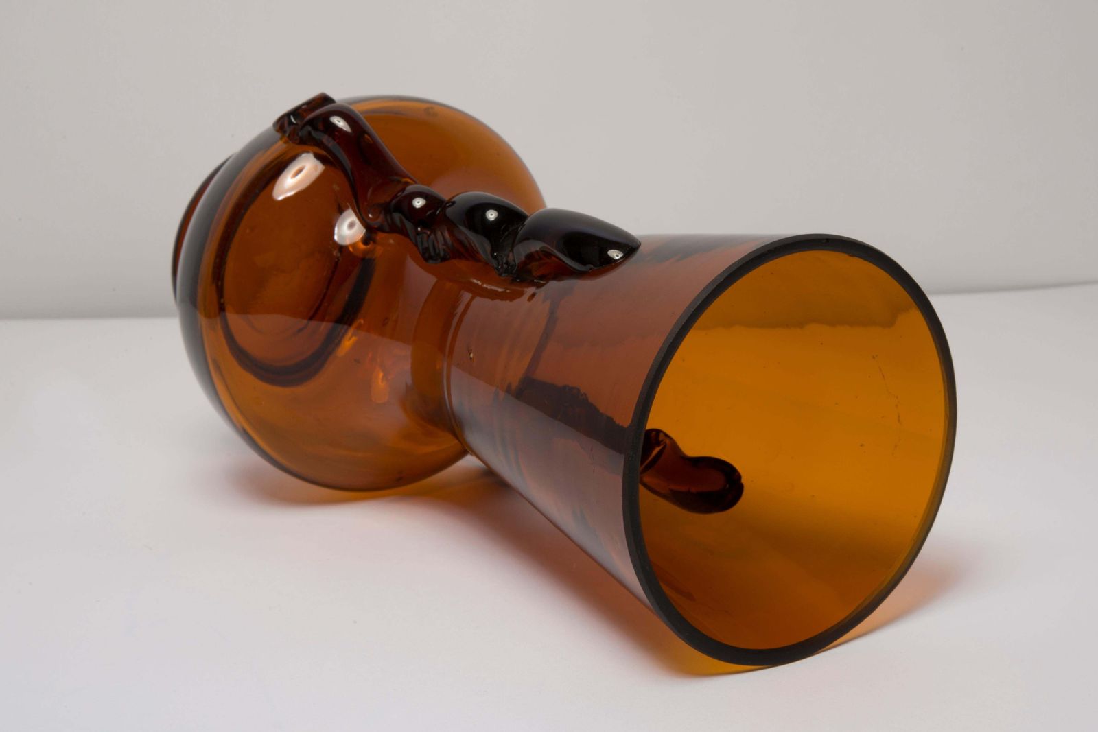 photo for sale Mid Century Vintage Yellow Artistic Glass Vase, Europe, 1970s