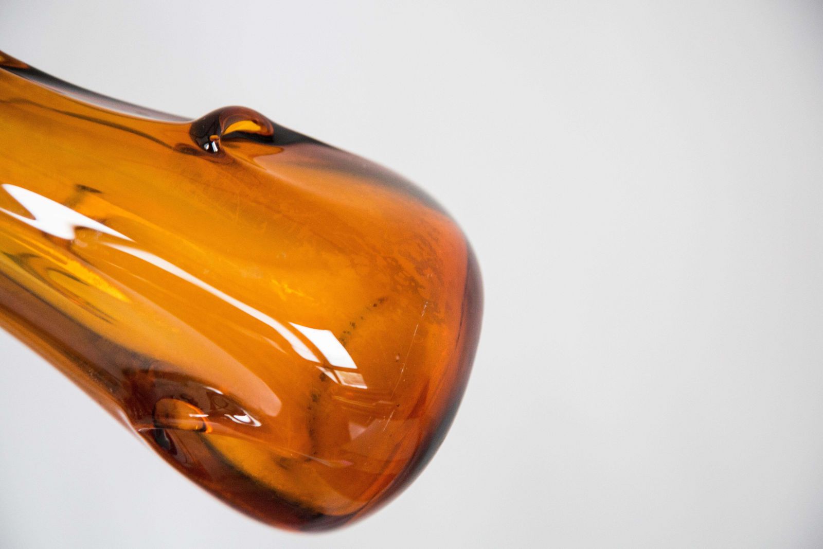 112.0 Mid Century Artistic Glass Yellow Vase, Tarnowiec, Sulczan, Europe, 1970s photo