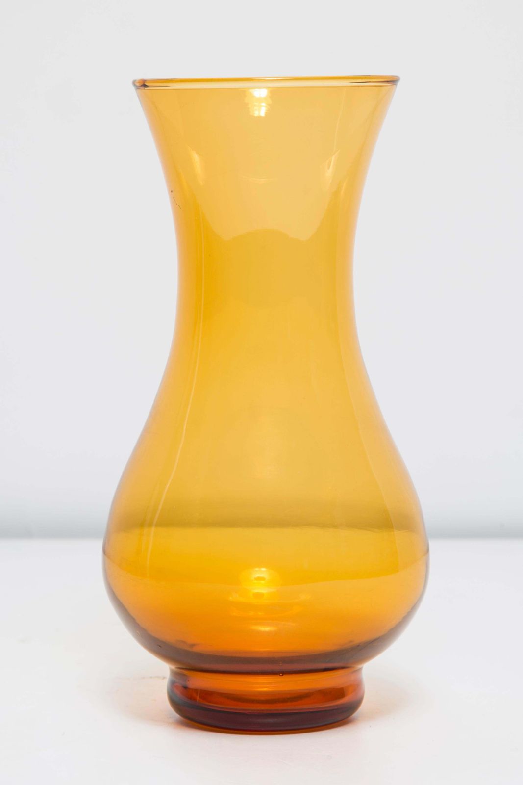 Mid Century Vintage Artistic Glass Yellow Light Vase, Europe, 1970s photo Home Decor