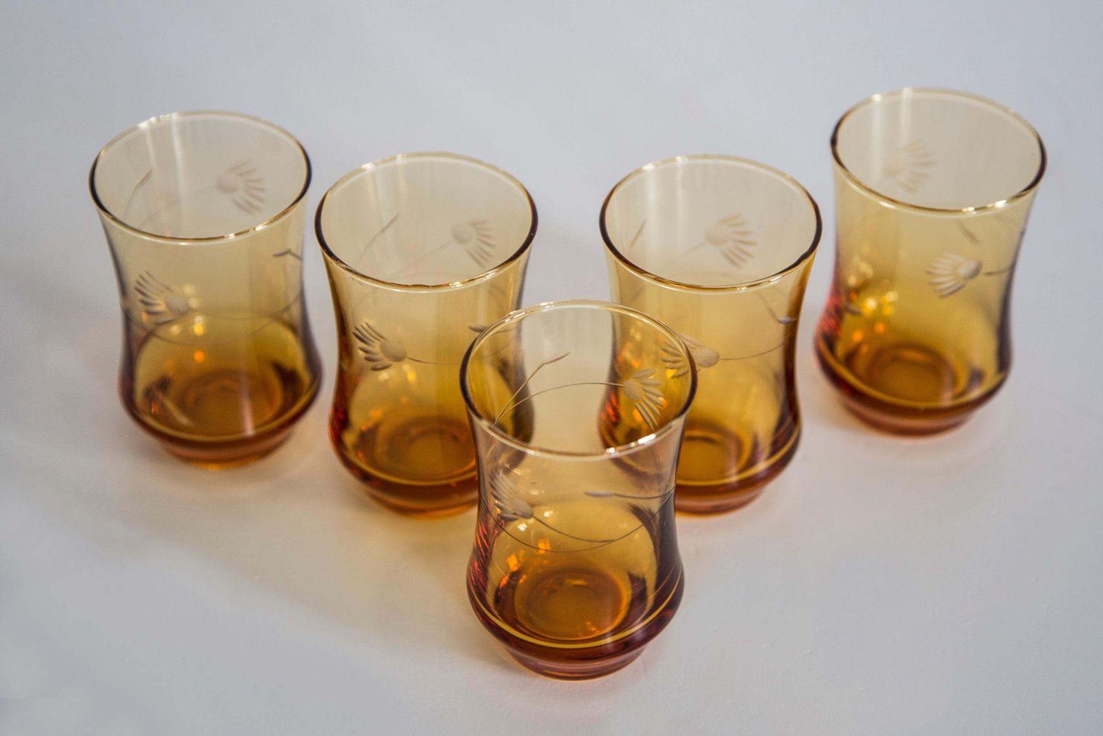 Set Of Six Mid Century Glasses And Yellow Pot, Murano, Europe, 1960s photo for sale