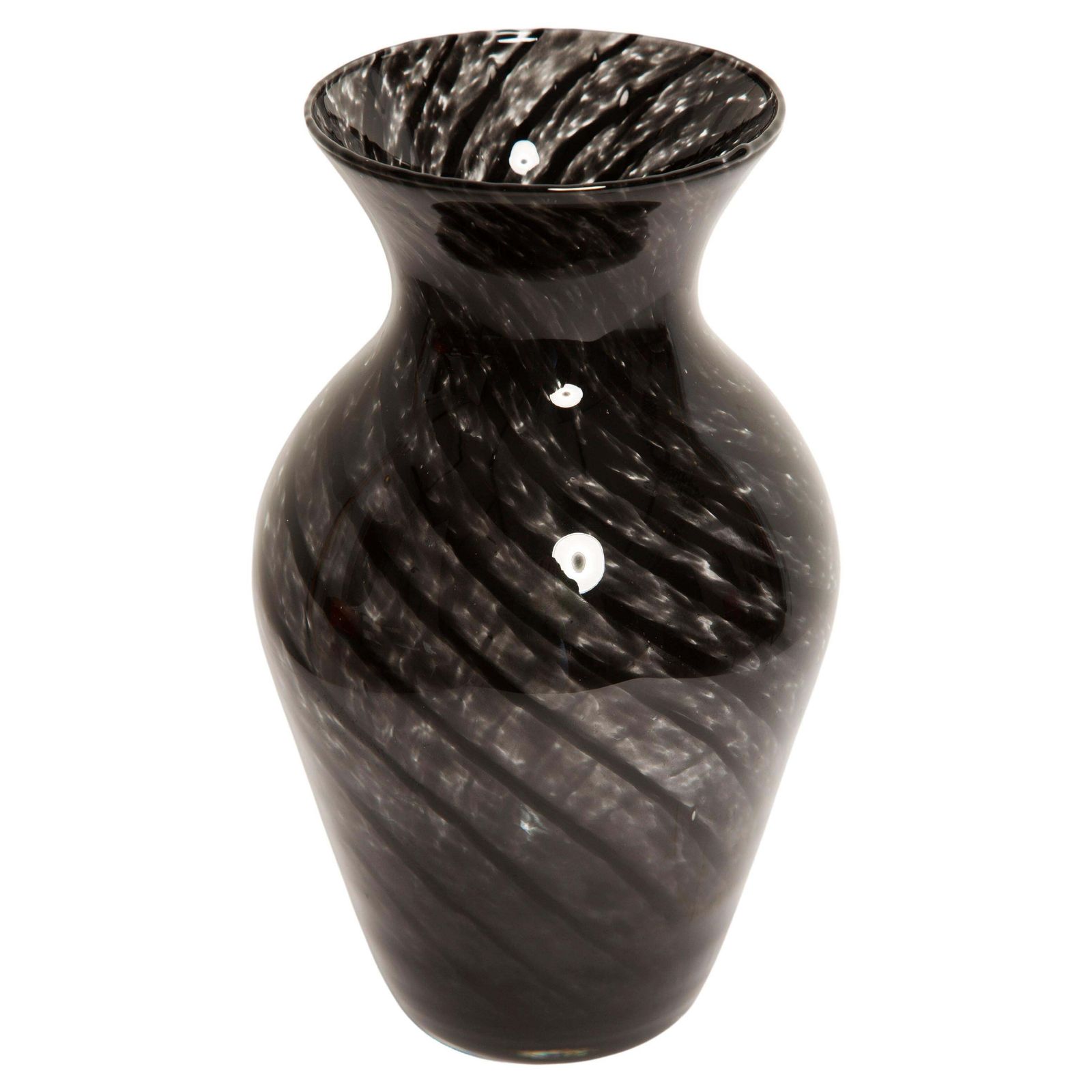Mid Century Vintage Black And Transparent Vase, Italy, 1960s