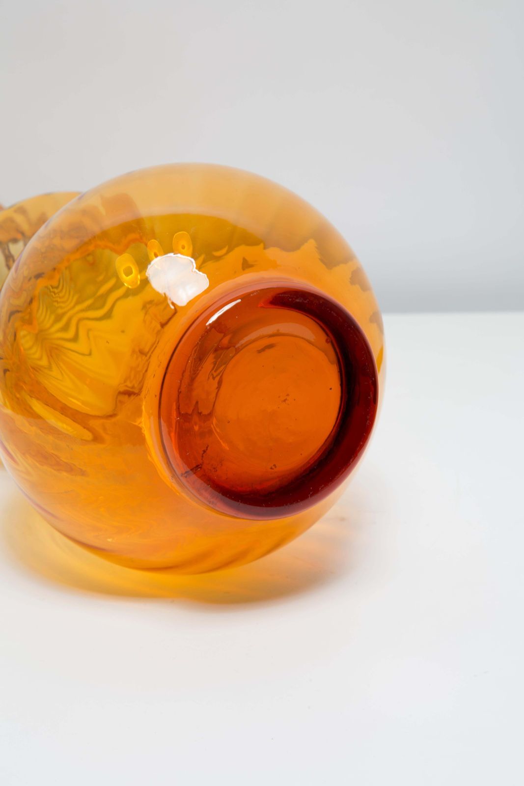 photo for sale Mid Century Artistic Glass Yellow Vase, Tarnowiec, Sulczan, Europe, 1970s