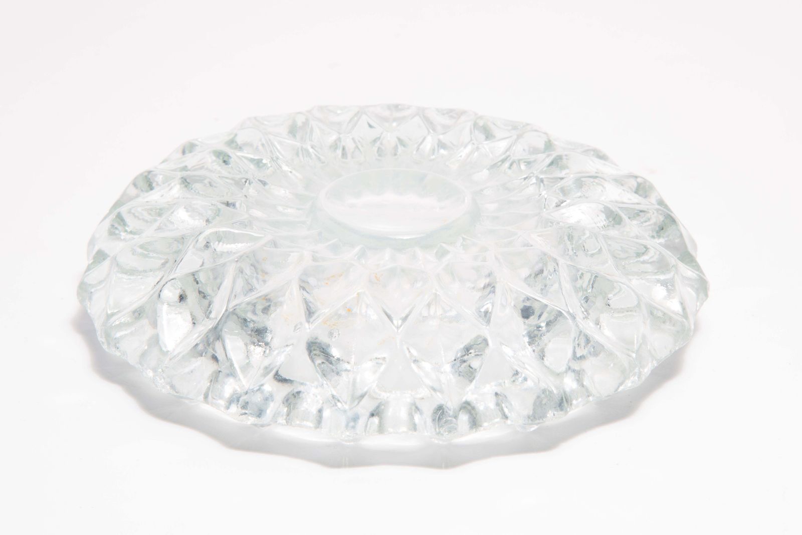 Mid Century Crystal Glass Ashtray Bowl, Italy, 1970s photo vintage