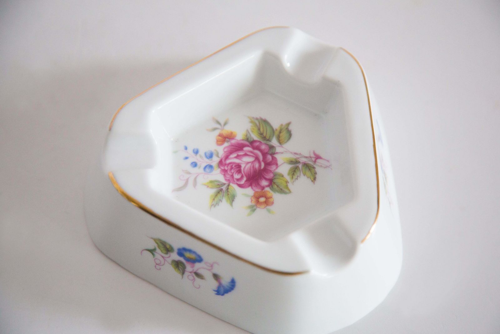 Midcentury Porcelain Flowers Roses Ashtray, Europe, 1970s photo buy