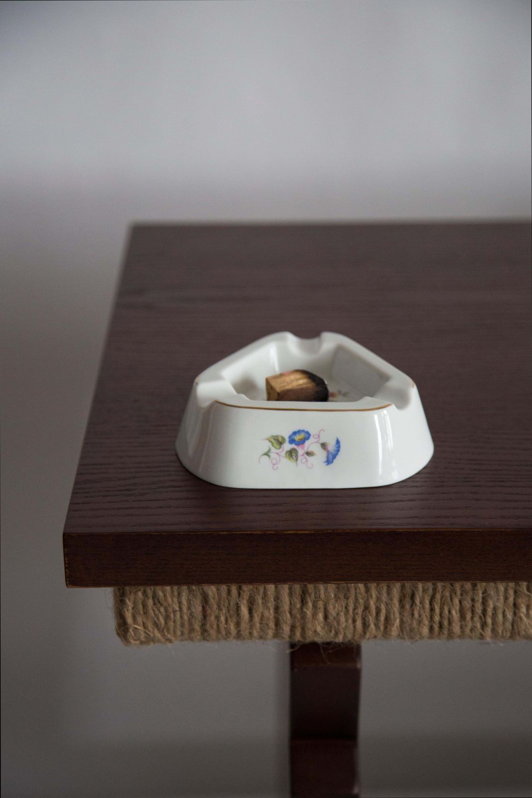 photo furniture Midcentury Porcelain Flowers Roses Ashtray, Europe, 1970s