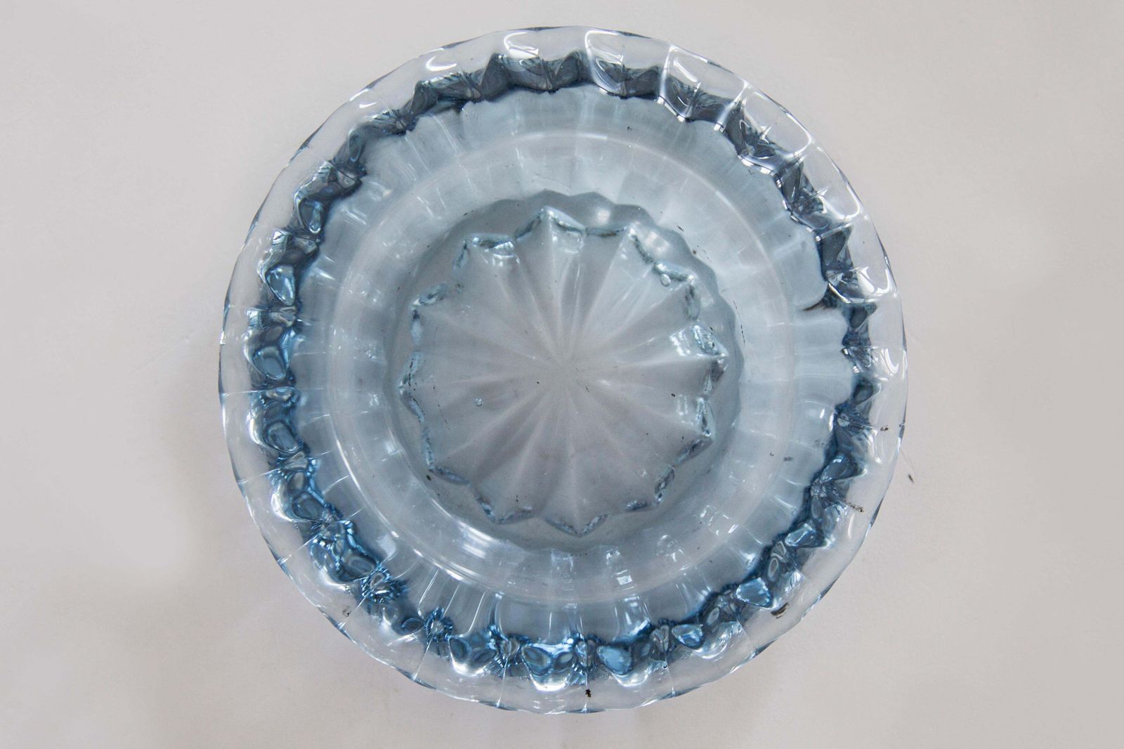 Mid Century Light Blue Crystal Glass Ashtray, Italy, 1970s photo furniture