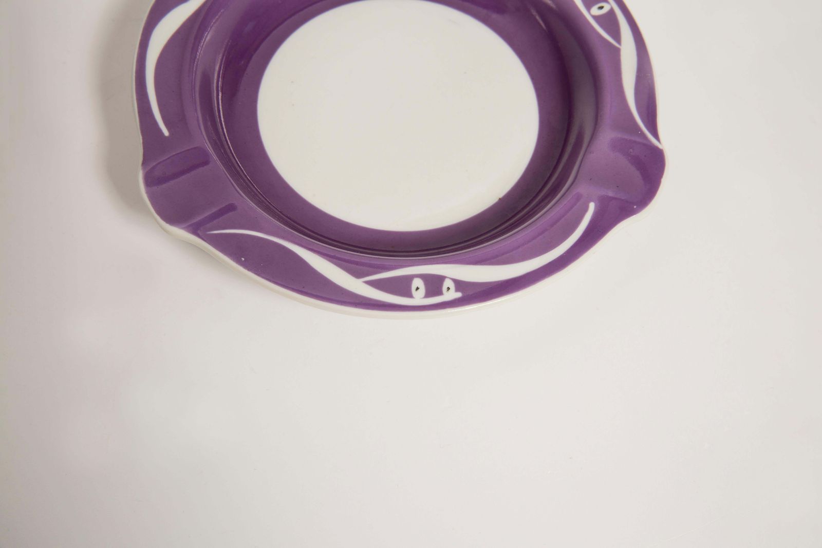 Mid Century Porcelain Ceramic Purple Violet Ashtray, Europe, 1970s photo for sale