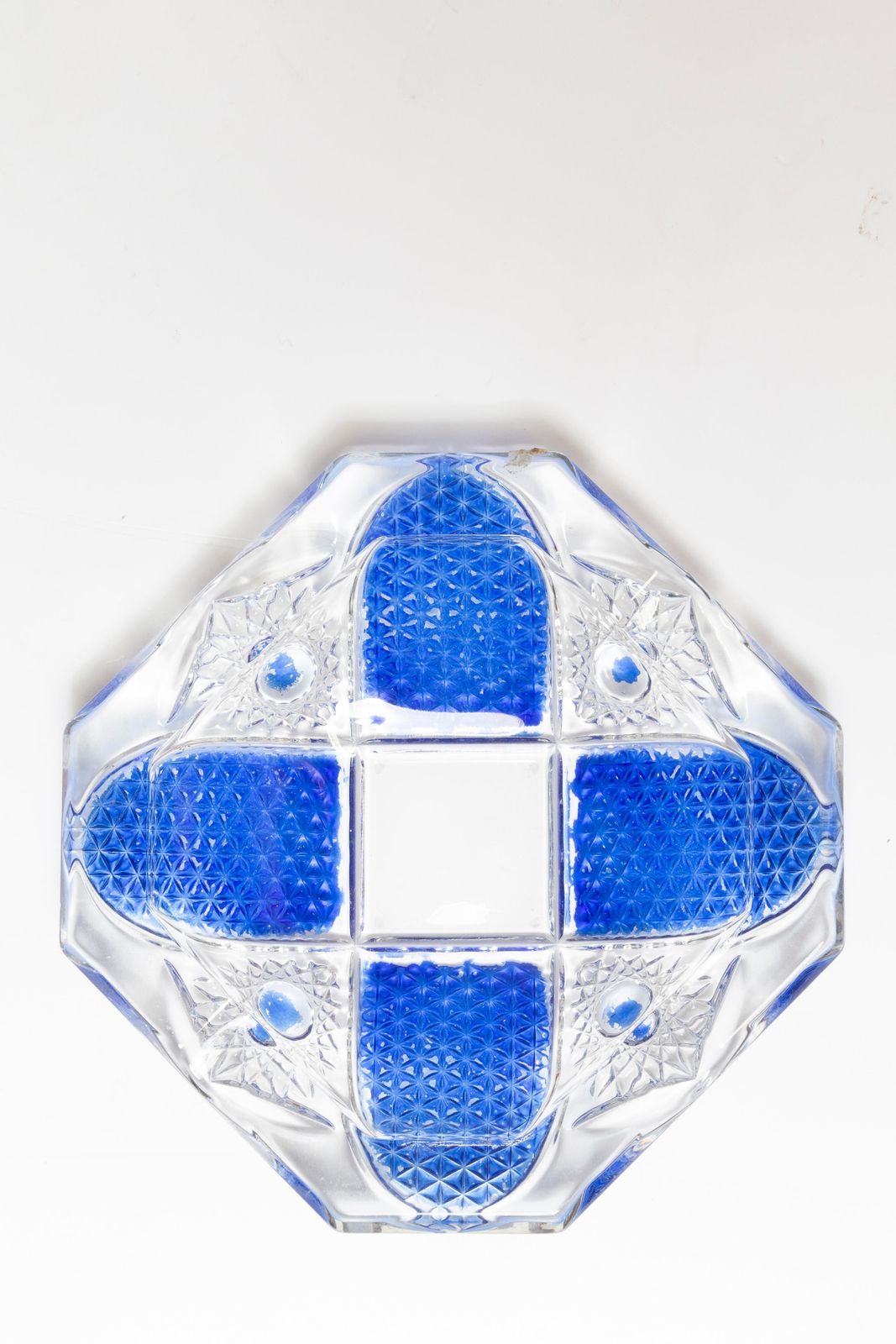 Mid Century Blue And Transparent Glass Bowl Ashtray Element, Italy, 1970s photo for sale