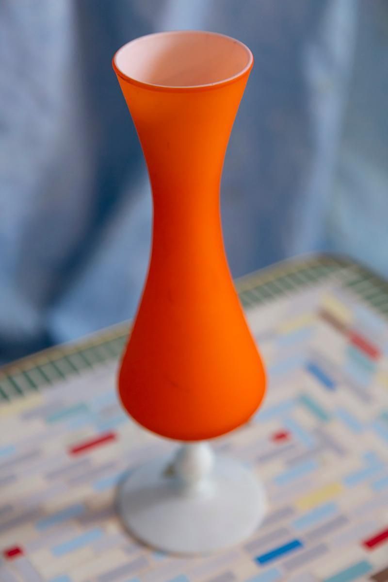 Mid Century Orange Decorative Glass Vase, Europe, 1960s photo 60.0