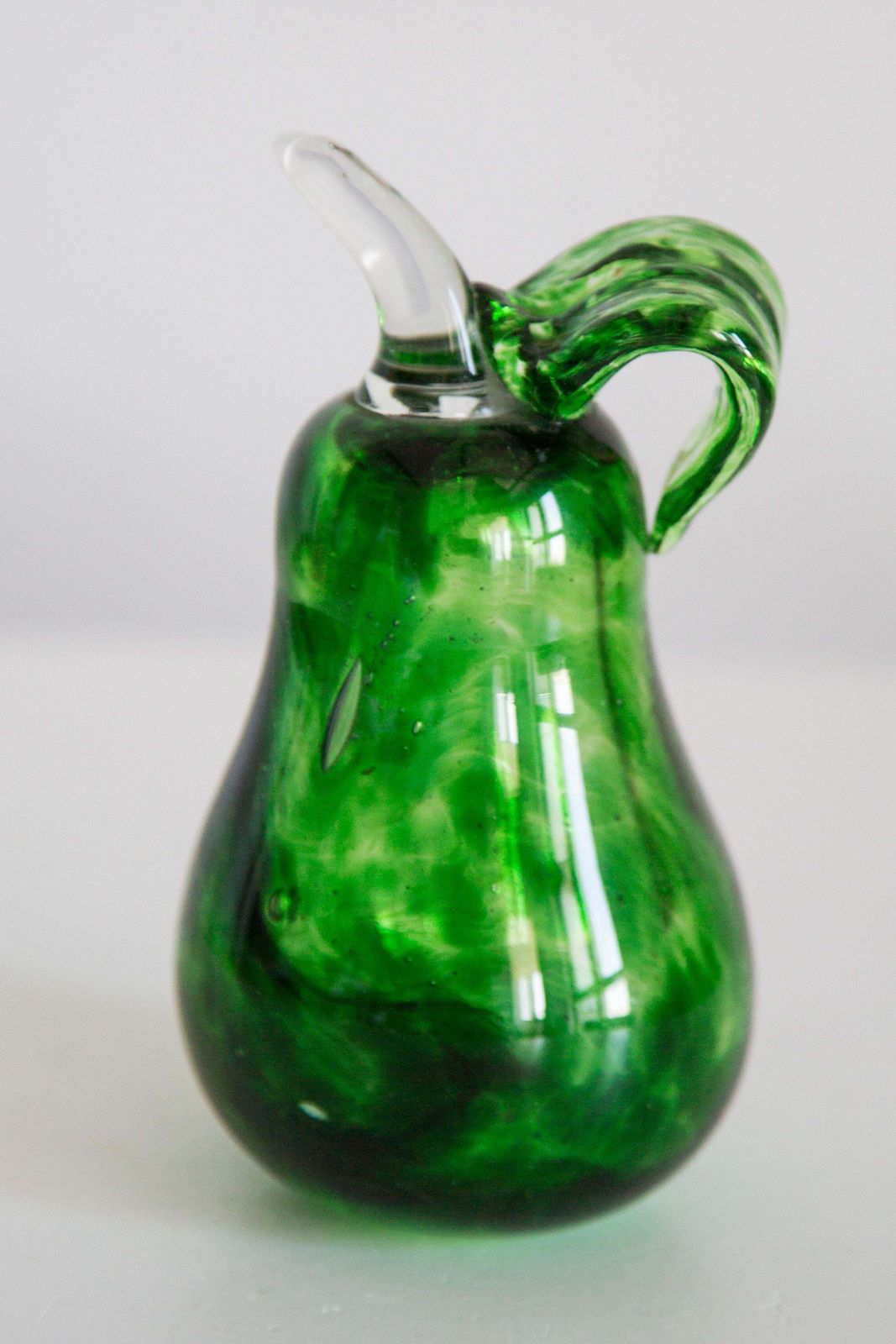 Mid Century Handmade Crystal Glass Pear, Poland, Europe, 1960s. photo vinterior