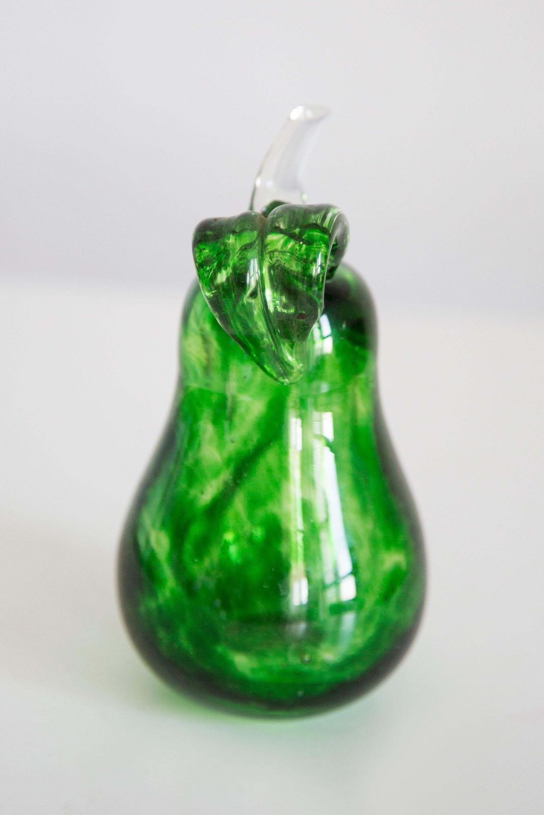 photo for sale Mid Century Handmade Crystal Glass Pear, Poland, Europe, 1960s.