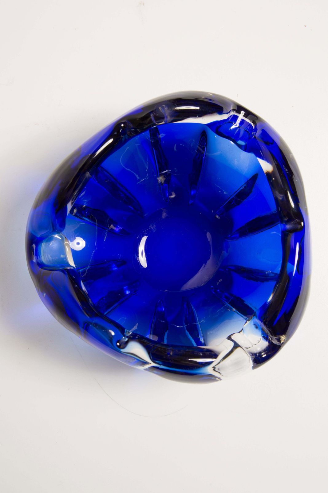 Mid Century Murano Blue Glass Bowl Ashtray Element, Italy, 1970s photo buy