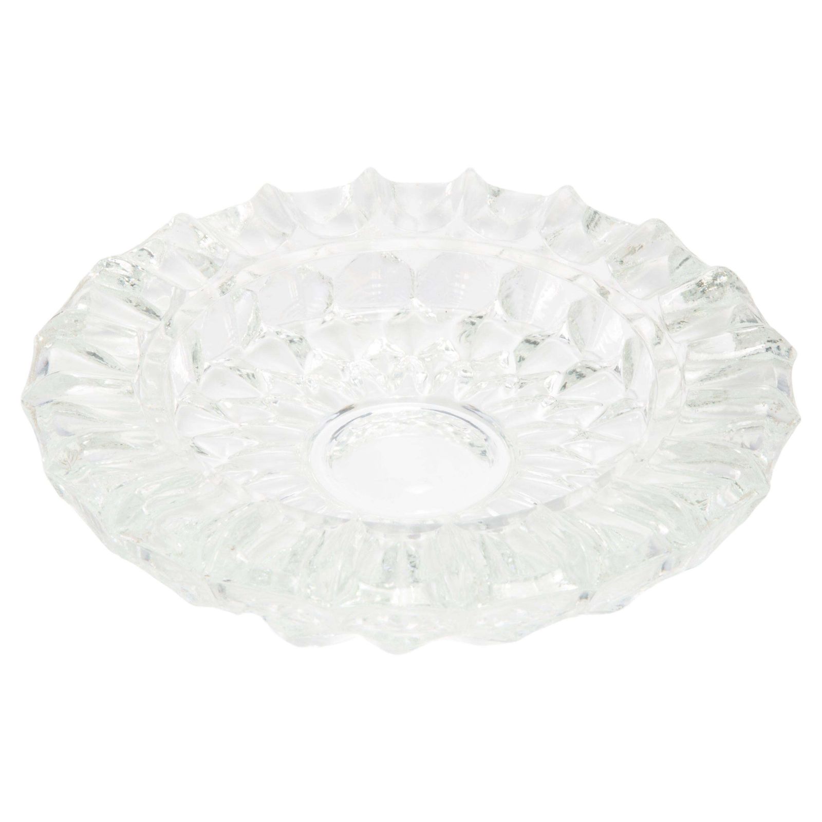 Mid Century Crystal Glass Ashtray Bowl, Italy, 1970s