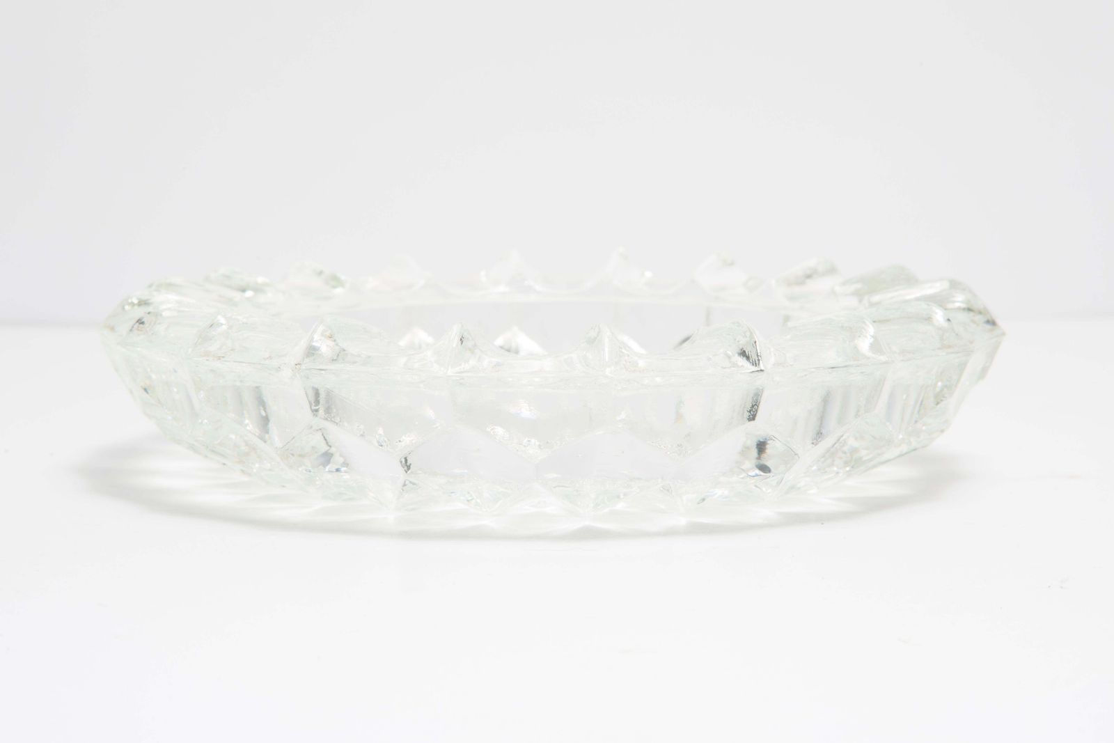 Mid Century Crystal Glass Ashtray Bowl, Italy, 1970s photo furniture