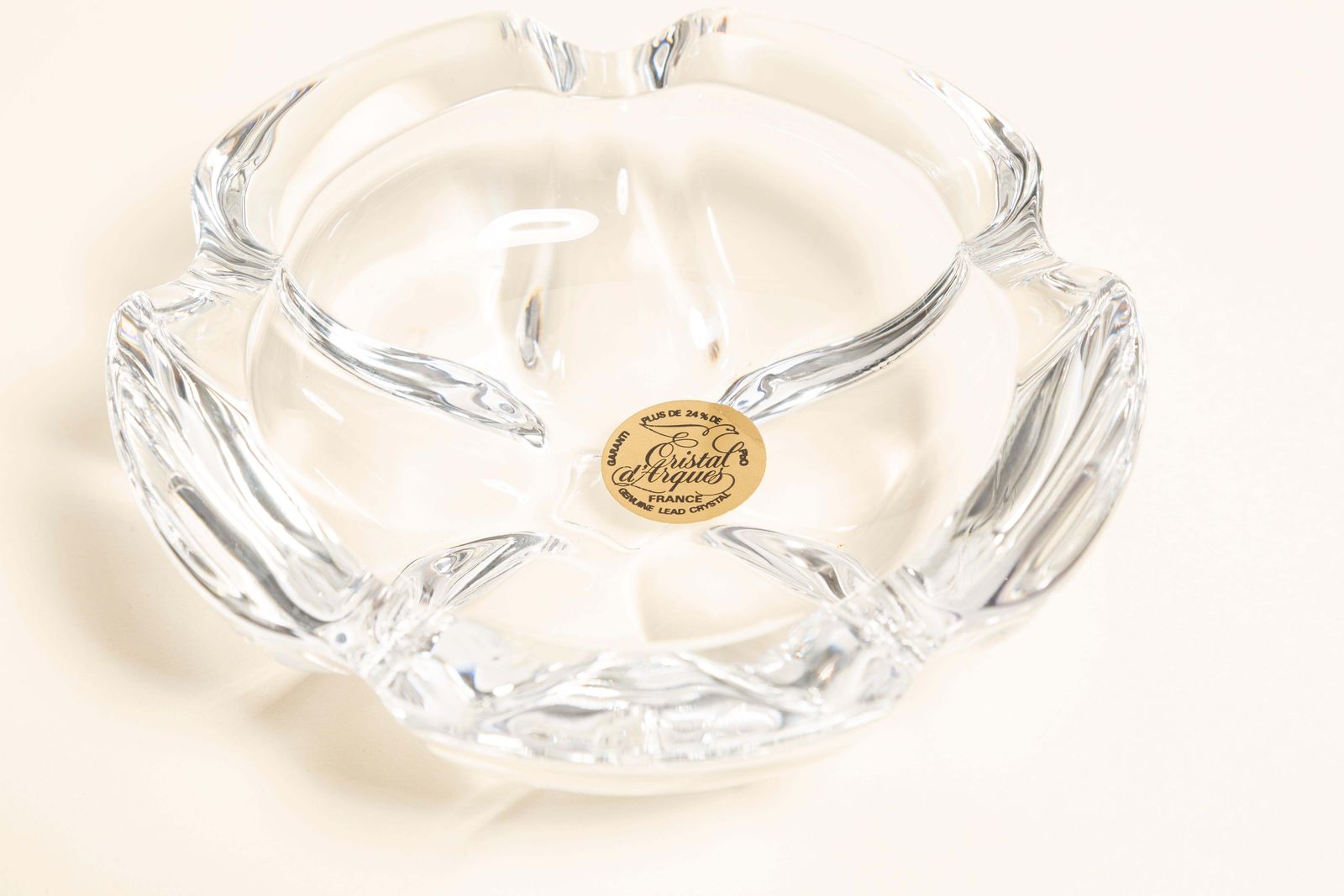 photo for sale Midcentury Transparent Glass Bowl Ashtray Element, France, 1970s