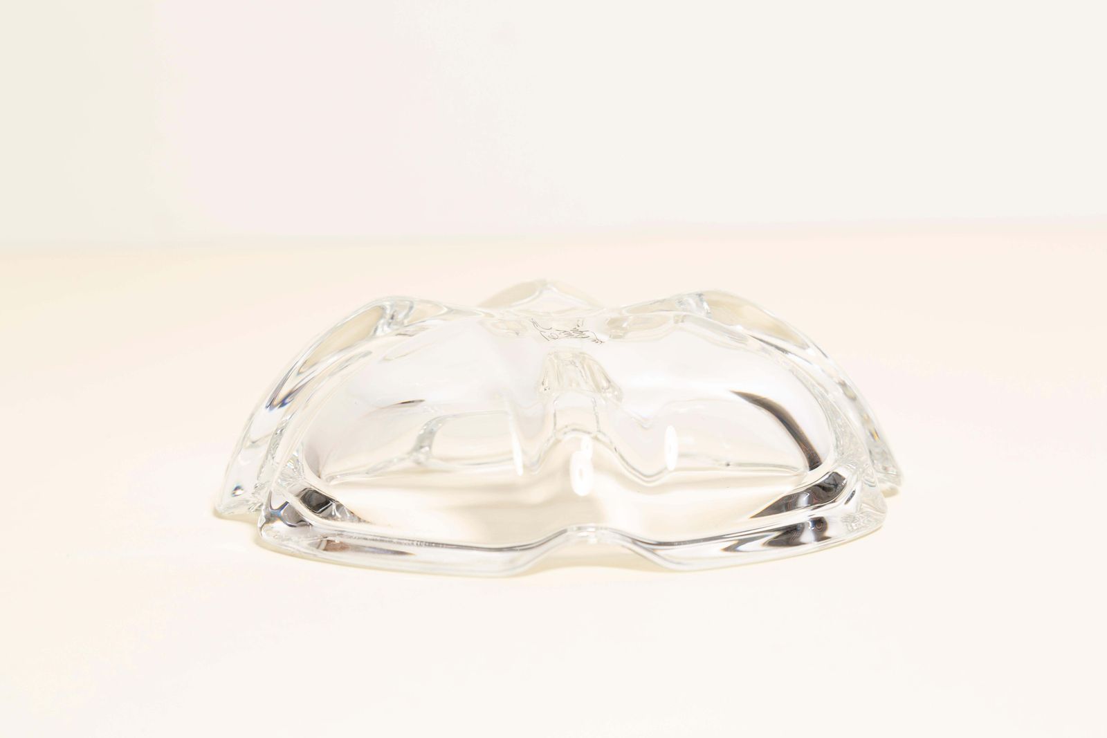 Home Decor Midcentury Transparent Glass Bowl Ashtray Element, France, 1970s photo